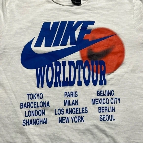 Vintage DEADSTOCK Nike World Tour Rare Crewneck Teeshirt Mens White Size XL - Picture 4 of 11